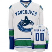 Reebok Vancouver Canucks Youth White Authentic Away Customized Jersey