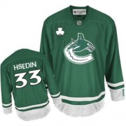 Reebok Vancouver Canucks NO.33 Henrik Sedin Men's Jersey (Green Authentic St Patty's Day)