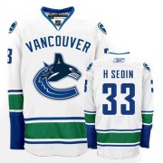 Reebok Vancouver Canucks NO.33 Henrik Sedin Men's Jersey (White Authentic Away)
