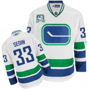 Reebok Vancouver Canucks NO.33 Henrik Sedin Youth Jersey (White Authentic Third 40TH)