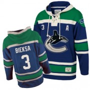 Old Time Hockey Vancouver Canucks NO.3 Kevin Bieksa Men's Jersey (Blue Premier Sawyer Hooded Sweatshirt)