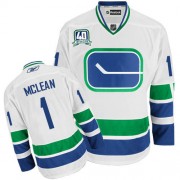 Reebok Vancouver Canucks NO.1 Kirk Mclean Men's Jersey (White Authentic Third 40TH)