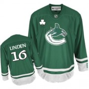 Reebok Vancouver Canucks NO.16 Trevor Linden Men's Jersey (Green Authentic St Patty's Day)