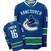 Reebok Vancouver Canucks NO.16 Trevor Linden Men's Jersey (Navy Blue Authentic Home)