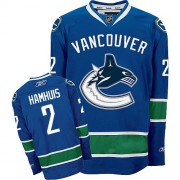 Reebok Vancouver Canucks NO.2 Dan Hamhuis Men's Jersey (Navy Blue Premier Home)